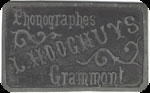 Metalen plaatje Phonographes L.Hooghuys Grammont